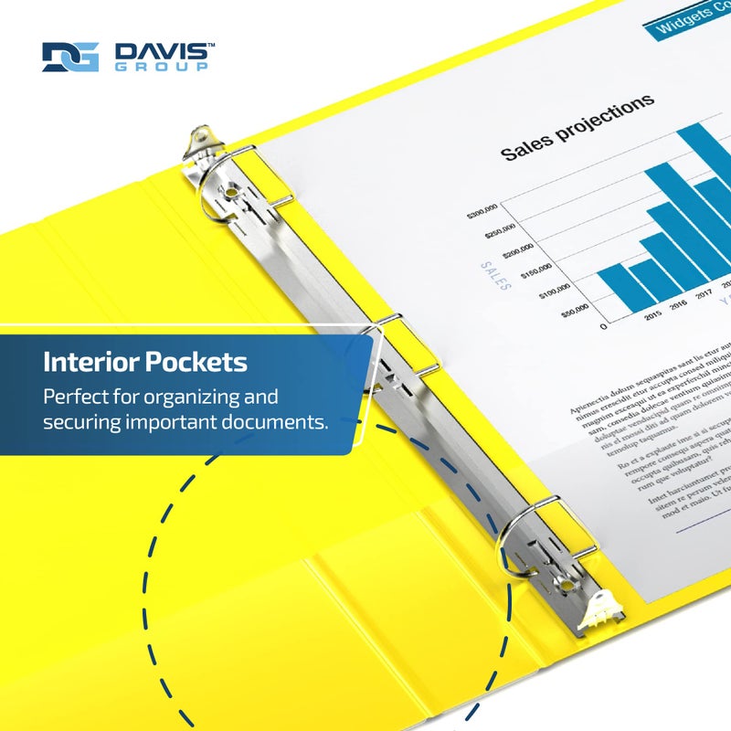 Davis Group Premium Economy 6-Pack 3-Ring Binders for School or Office, D-Ring Binders, 1.5 Inch, Yellow - Image 5